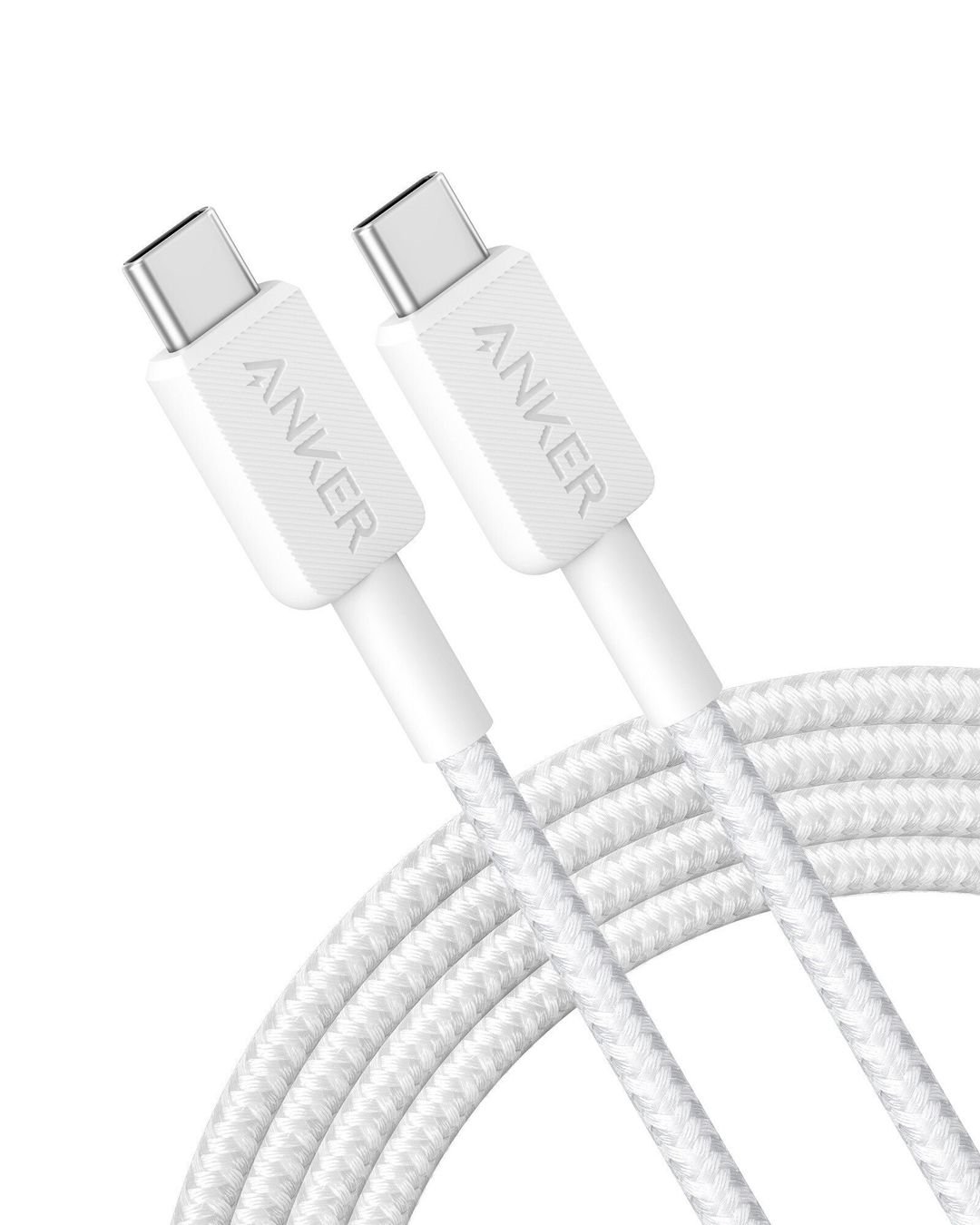 USB-A TO USB-C BRAIDED CABLE 1.8M WH - Image 1