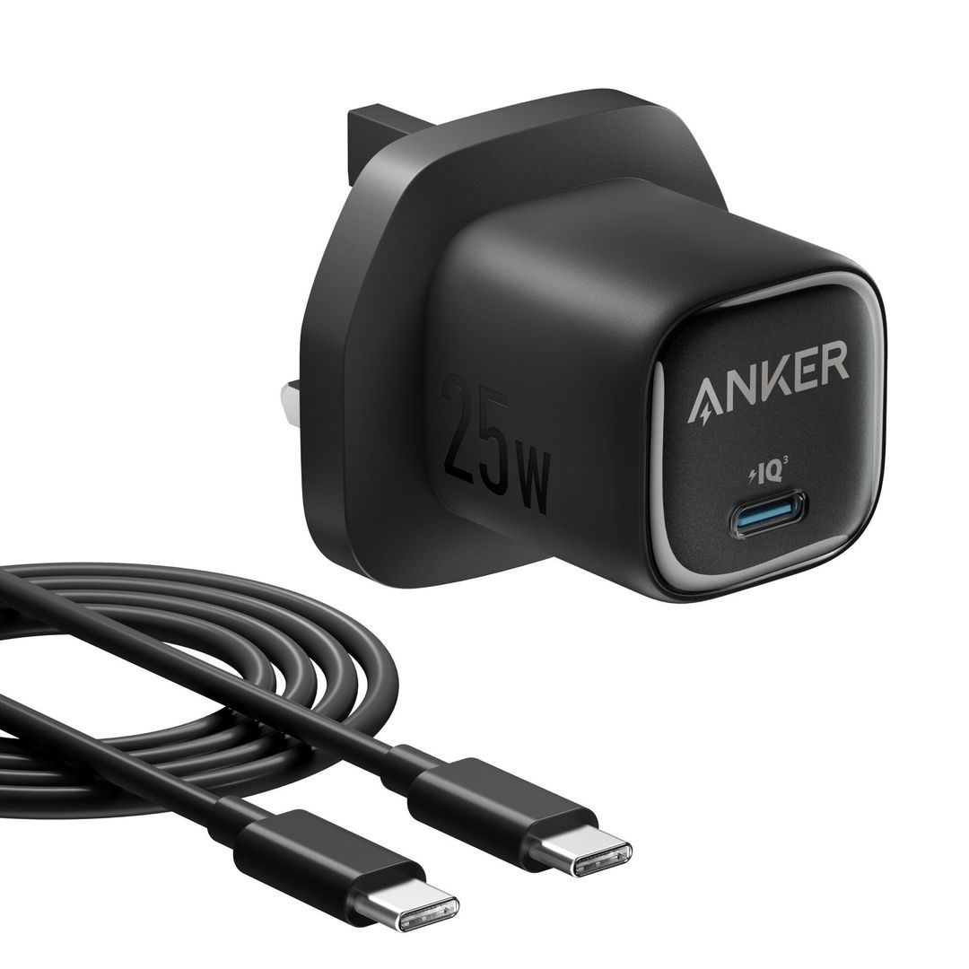 Anker USB-C Charger, 25W with USB-C Cable, Black - Image 1