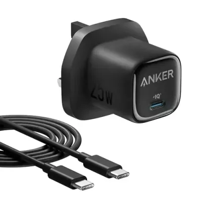 Anker USB-C Charger, 25W with USB-C Cable, Black - Thumbnail 2