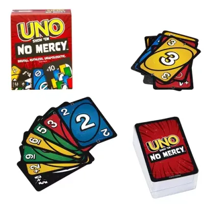 Mattel Games UNO Show em No Mercy Card Game for Kids Adults & Family Night Parties and Travel
