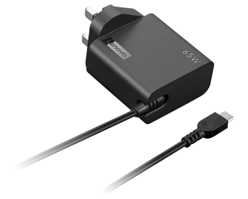 Lenovo 65W USB-C Wall Adapter UK power adapter/inverter Indoor Black - Thumbnail 2