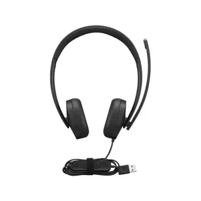 Lenovo 4XD1P83425 headphones/headset Wired Head-band Calls/Music USB Type-A Black - Thumbnail 2