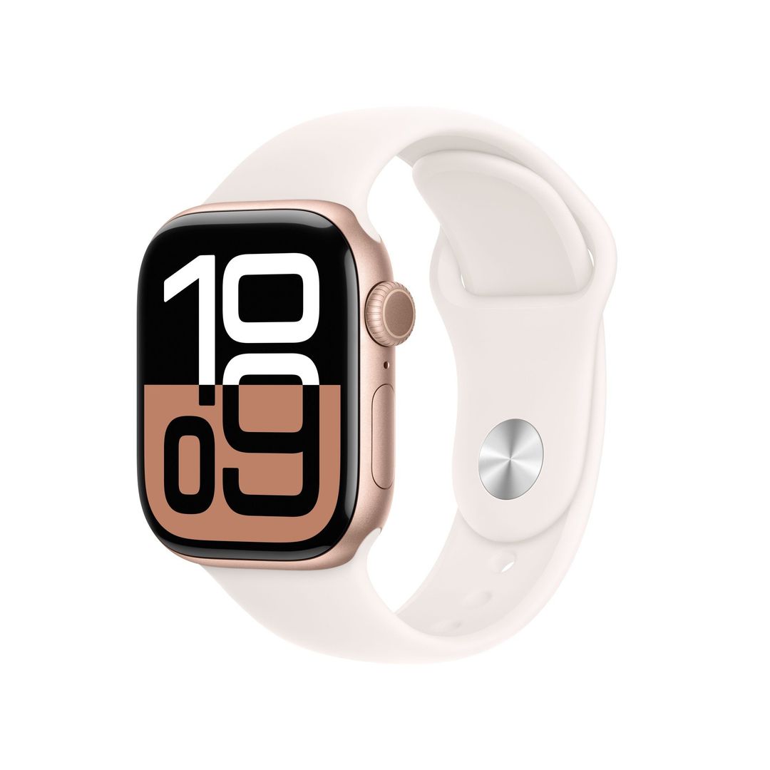 Apple Watch Series 10 GPS 42mm Rose Gold Aluminium Case with Light Blush Sport Band - S/M - Image 1