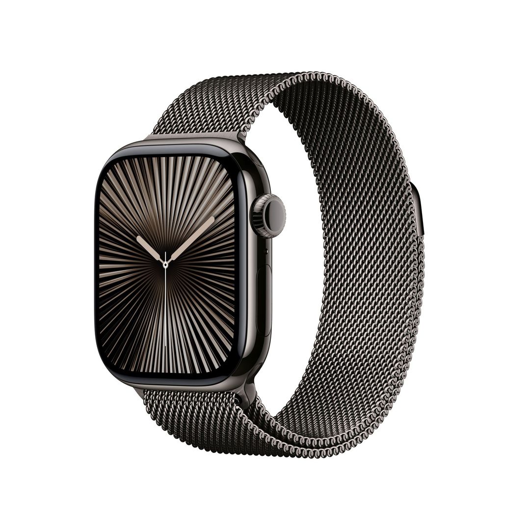 Apple Watch Series 10 GPS + Cellular 42mm Slate Titanium Case with Slate Milanese Loop - Image 1