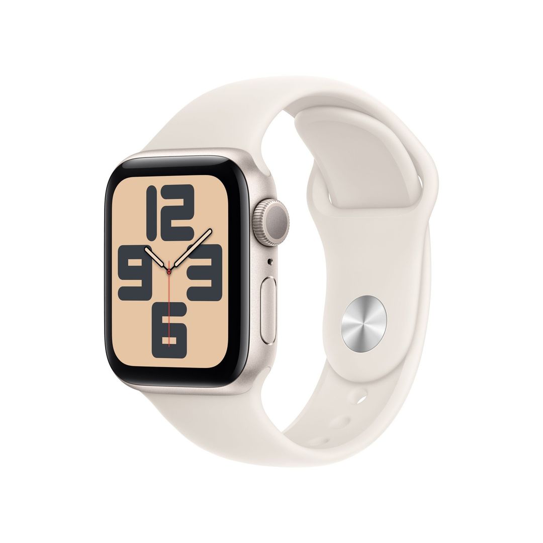 Apple Watch SE GPS 40mm Starlight Aluminium Case with Starlight Sport Band - S/M - Image 1