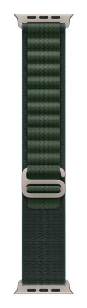 Apple 49mm Dark Green Alpine Loop - Medium - Natural Titanium Finish