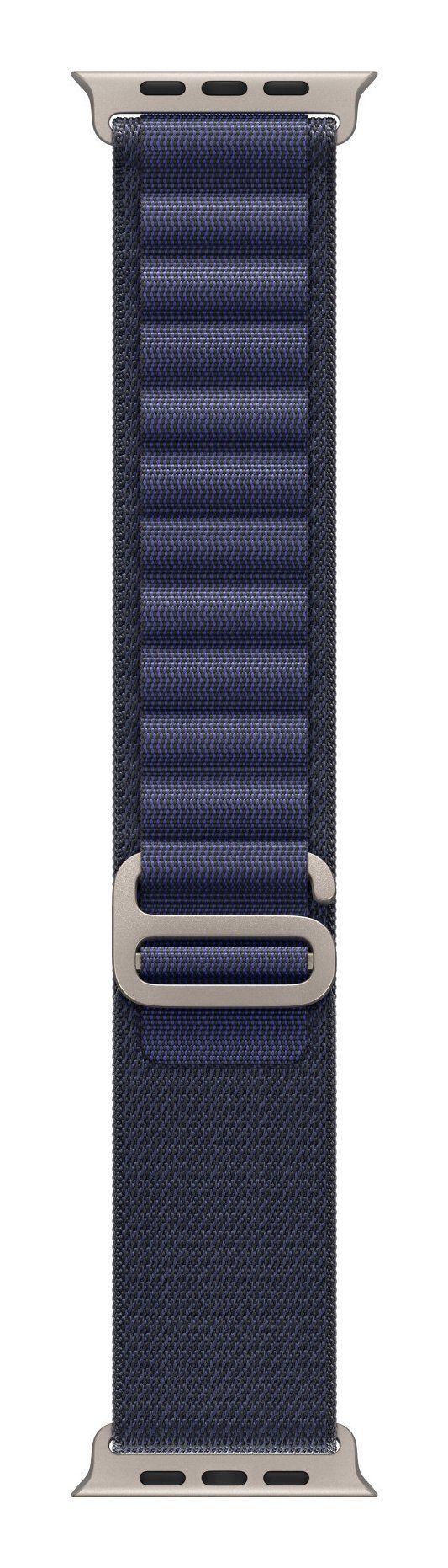 Apple 49mm Navy Alpine Loop - Medium - Natural Titanium Finish - Image 1