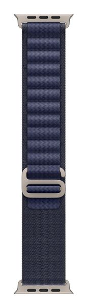 Apple 49mm Navy Alpine Loop - Medium - Natural Titanium Finish