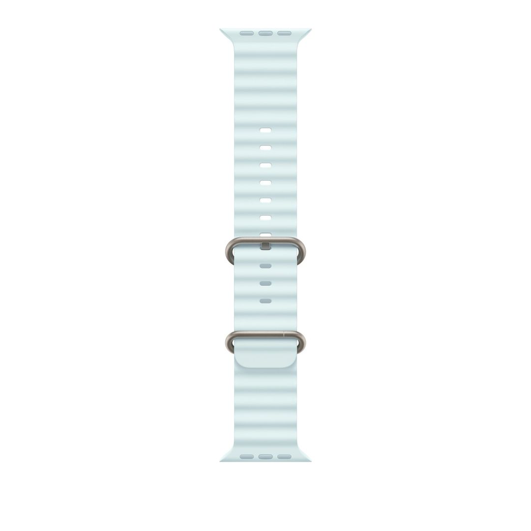 Apple 49mm Ice Blue Ocean Band - Natural Titanium Finish - Image 1
