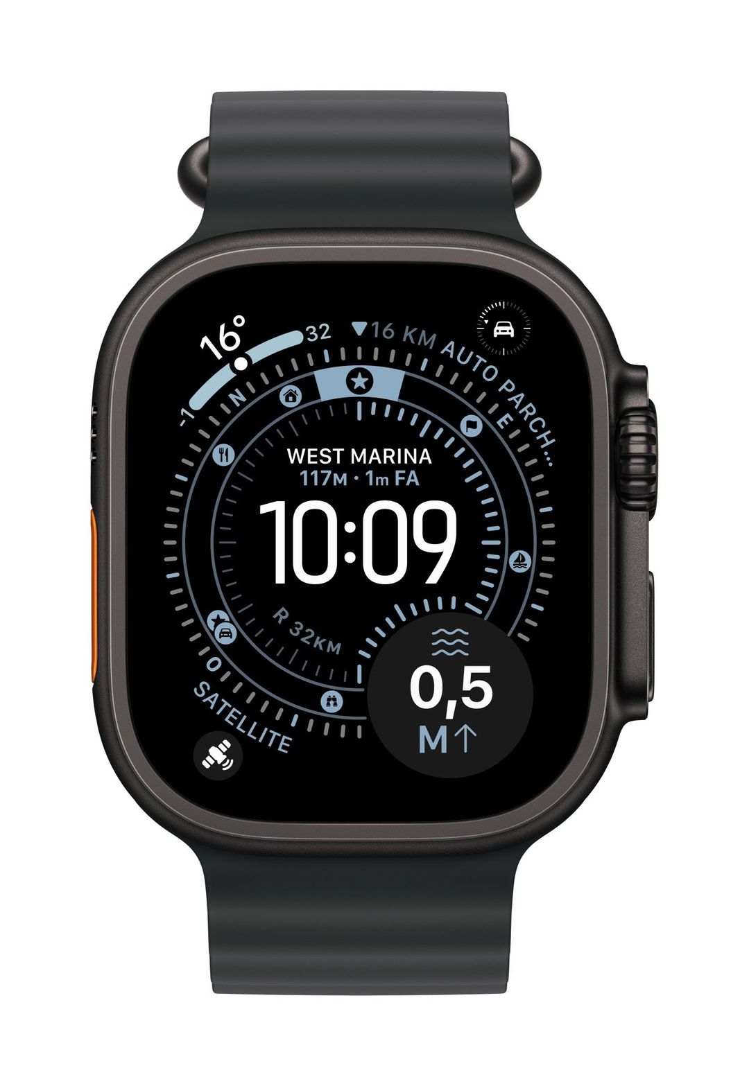 Apple 49mm Navy Ocean Band - Black Titanium Finish - Image 1