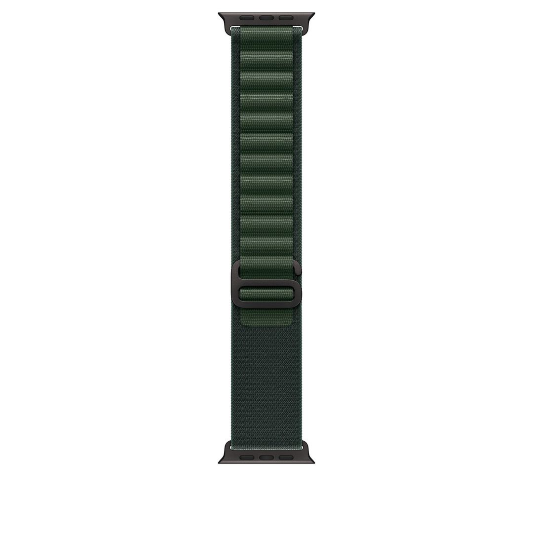 Apple 49mm Dark Green Alpine Loop - Medium - Black Titanium Finish - Image 1