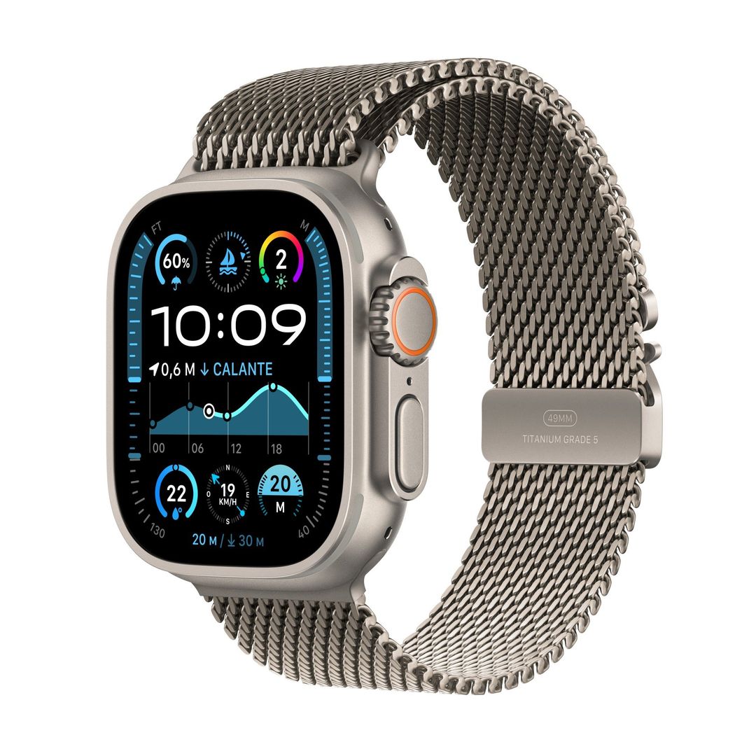Apple Watch Ultra 2 GPS + Cellular 49mm Natural Titanium Case with Natural Titanium Milanese Loop - S - Image 1