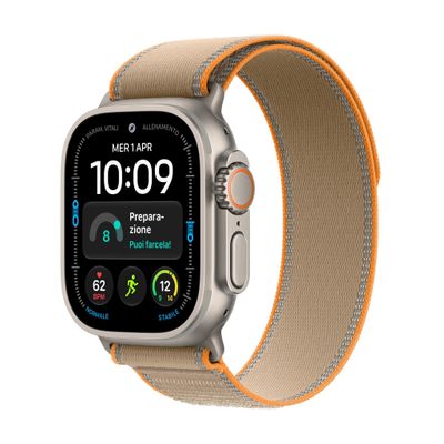 Apple Watch Ultra 4 GPS + Cellular 49mm Natural Titanium Case with Sand Trail Loop - M/L