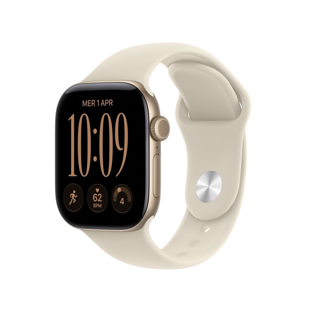 Apple Watch Series 12 GPS 42mm Light Gold Aluminium Case with Sand Sport Band - S/M - Image 1