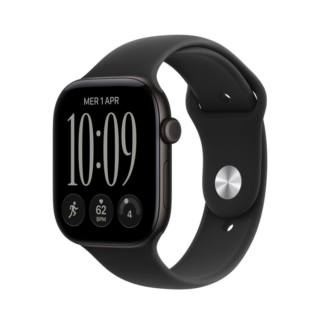 Apple Watch Series 12 GPS 46mm Black Aluminium Case with Black Sport Band - M/L - Image 1