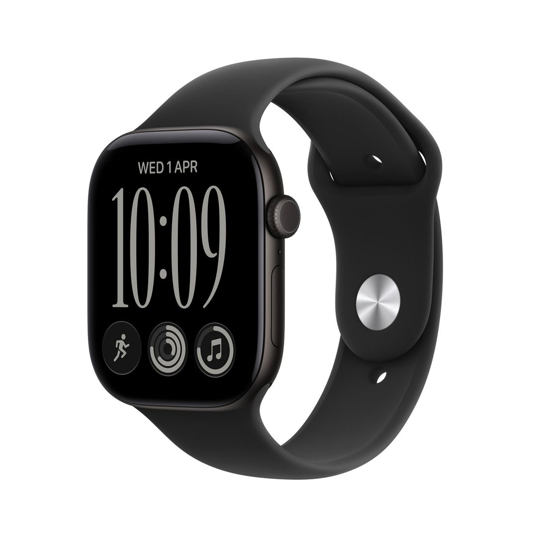 Apple Watch Series 12 GPS + Cellular 42mm Black Aluminium Case with Black Sport Band - S/M - Image 1