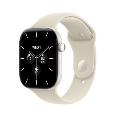 Apple Watch Series 12 GPS + Cellular 42mm Pearl White Ceramic Case with Sand Sport Band - S/M