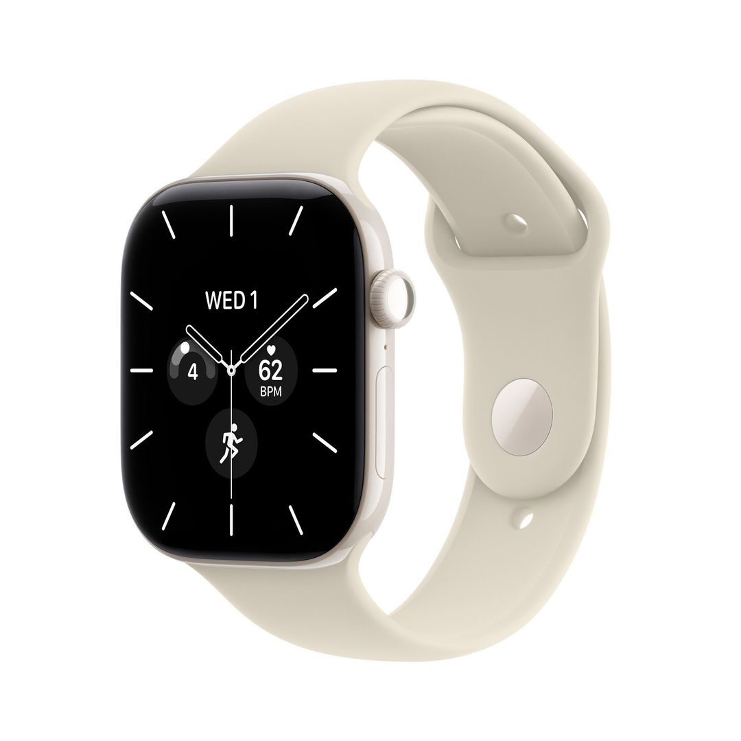 Apple Watch Series 12 GPS + Cellular 42mm Pearl White Ceramic Case with Sand Sport Band - M/L - Image 1