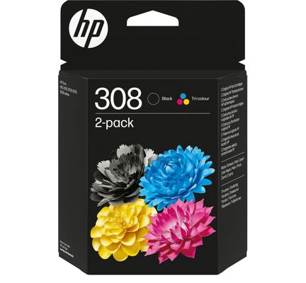 HP 308 2-Pack Black/Tri-color Original Ink Cartridge Combo