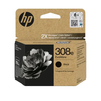 HP 308e EvoMore Black Original Ink Cartridge - Thumbnail 2