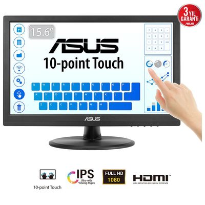 ASUS Touch VT169HE computer monitor 39.6 cm (15.6") 1920 x 1080 pixels Full HD LED Touchscreen Tabletop Black - Thumbnail 2