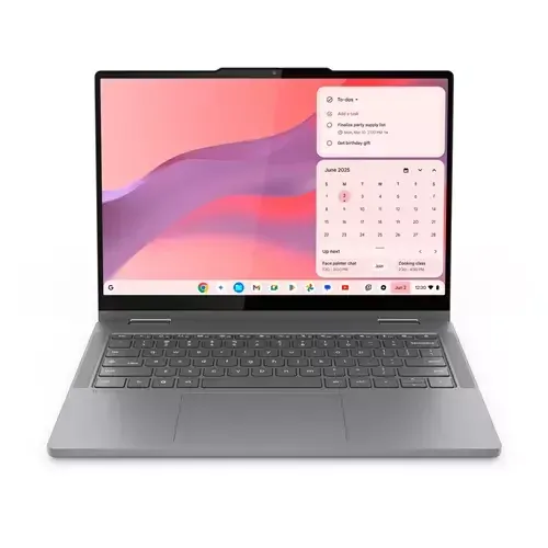 Lenovo Chrome 2in1 14IRU10 Intel Core 5 120U Chromebook 35.6 cm (14") Touchscreen WUXGA 8 GB LPDDR5-SDRAM 128 GB UFS Wi-Fi 6E (802.11ax) ChromeOS English Grey - Image 1