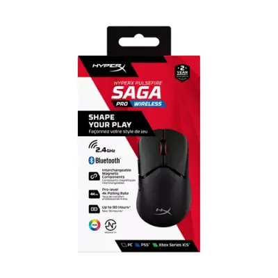 HyperX Pulsefire Saga Pro Wireless Gaming Mouse (Black) - Thumbnail 2