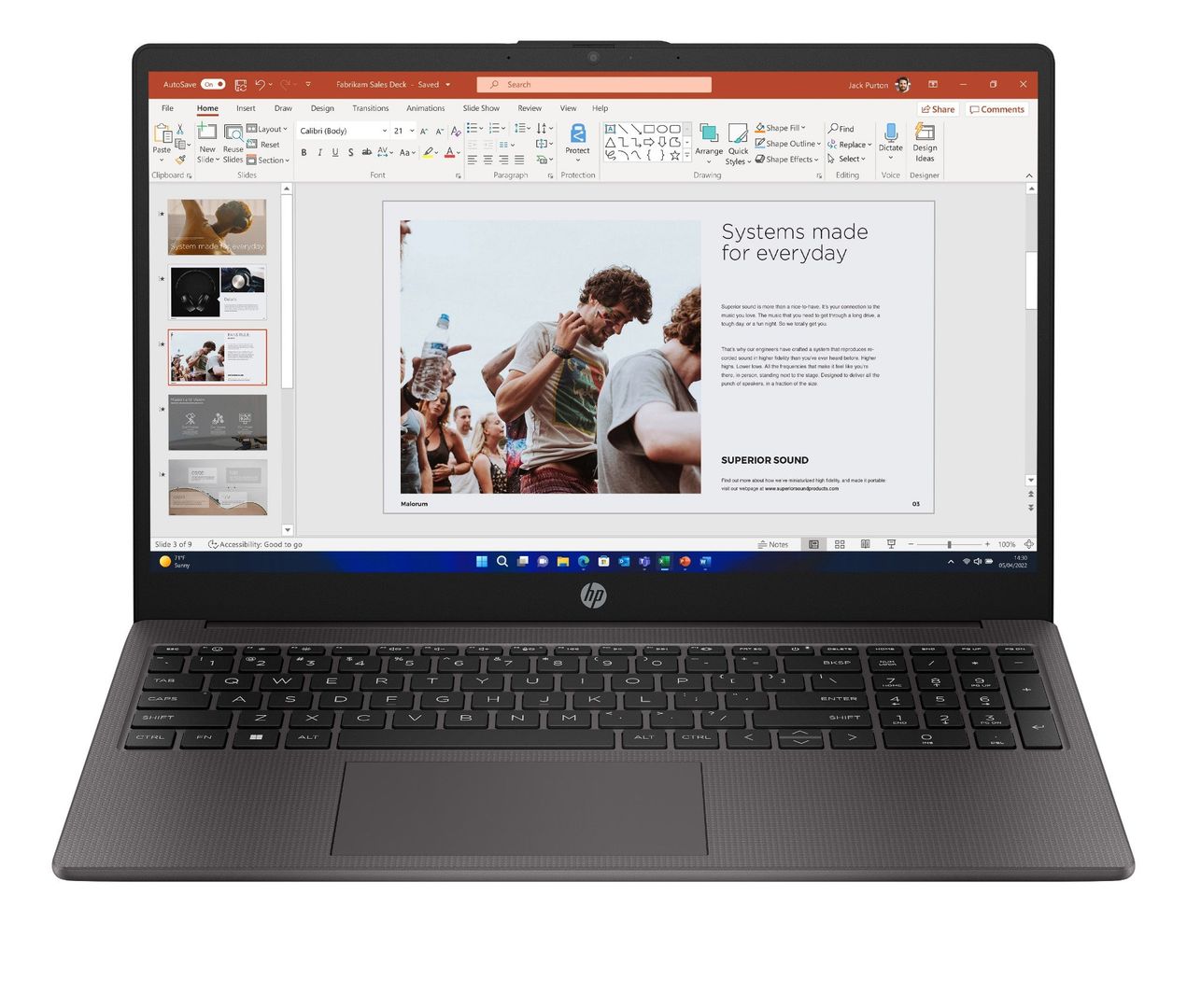HP 250 G10 Intel Core i5 i5-1334U Laptop 39.6 cm (15.6") Full HD 16 GB DDR4-SDRAM 256 GB SSD Wi-Fi 6 (802.11ax) Windows 11 Pro Black - Image 1