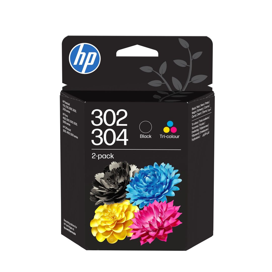 HP 302/304 Tri-color/Black Ink Cartridge Combo 2 Pack - Image 1
