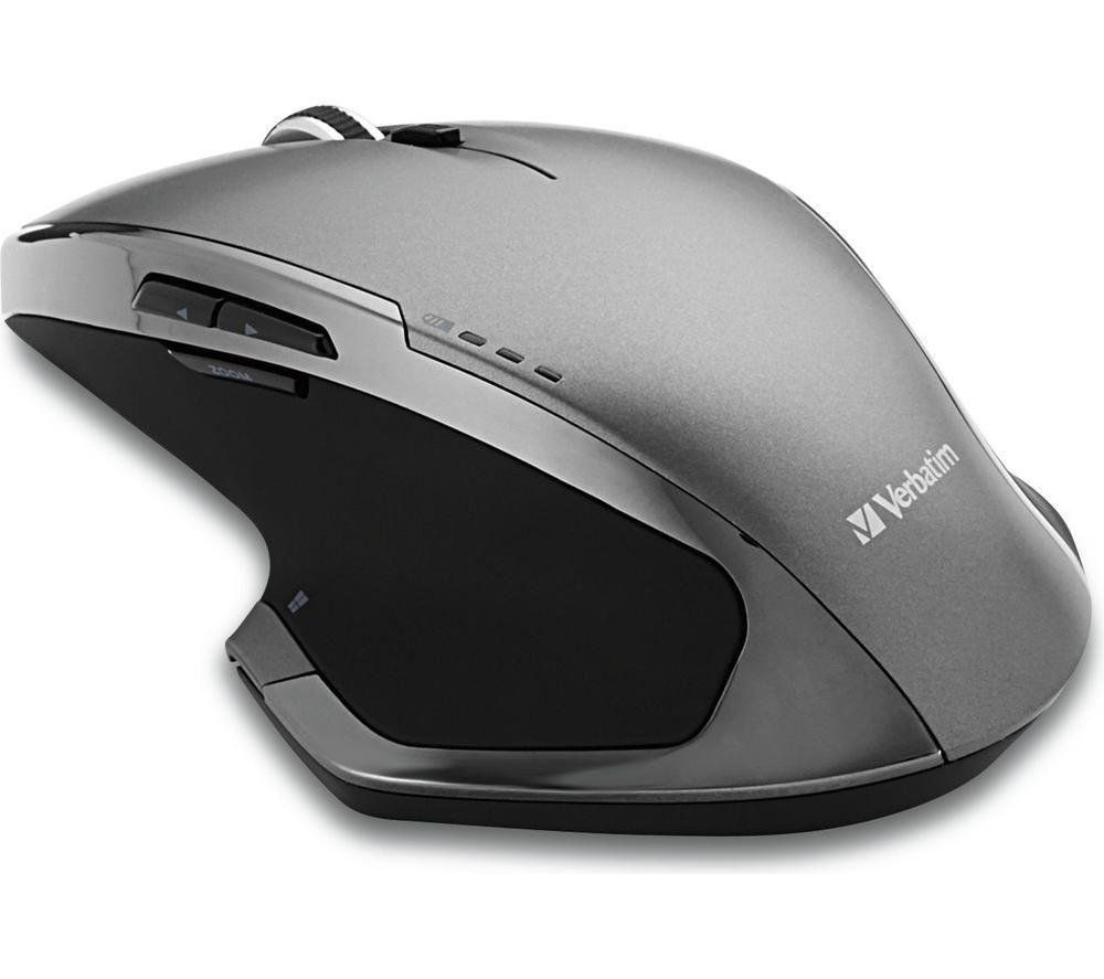 VERBATIM Deluxe Wireless LED Optical Mouse, Silver/Grey,Black - Image 1