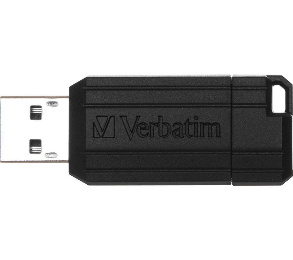 VERBATIM PinStripe USB 2.0 Memory Stick - 32 GB, Black, Black - Image 1