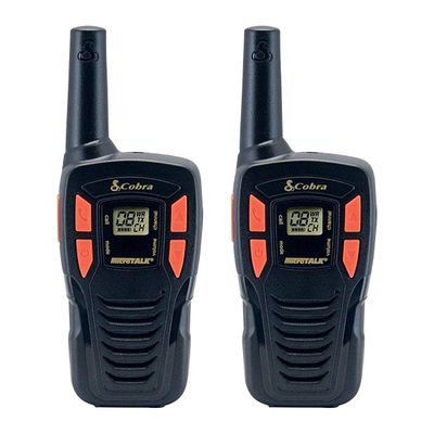 COBRA AM255 Walkie Talkie - Twin Pack, Black & Orange, Black,Orange