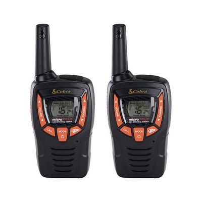 COBRA AM655 Walkie Talkie - Twin Pack, Black & Orange, Black,Orange