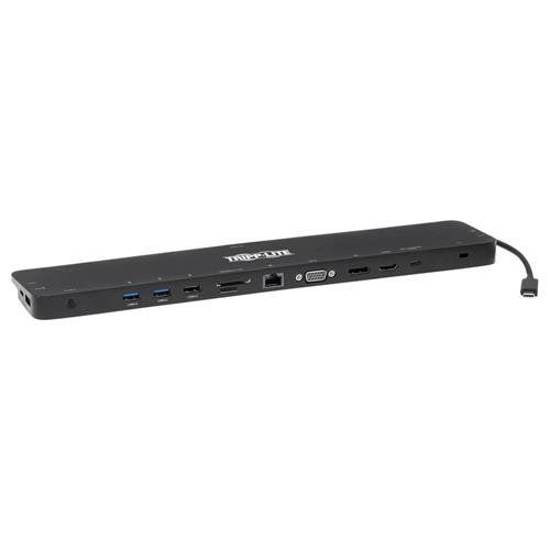 Tripp Lite U442-DOCK7D-B USB-C Dock, Triple Display - 4K HDMI & DP, VGA, USB 3.x (5Gbps) and USB 2.0 Hub Ports, GbE, 100W PD Charging - Image 1