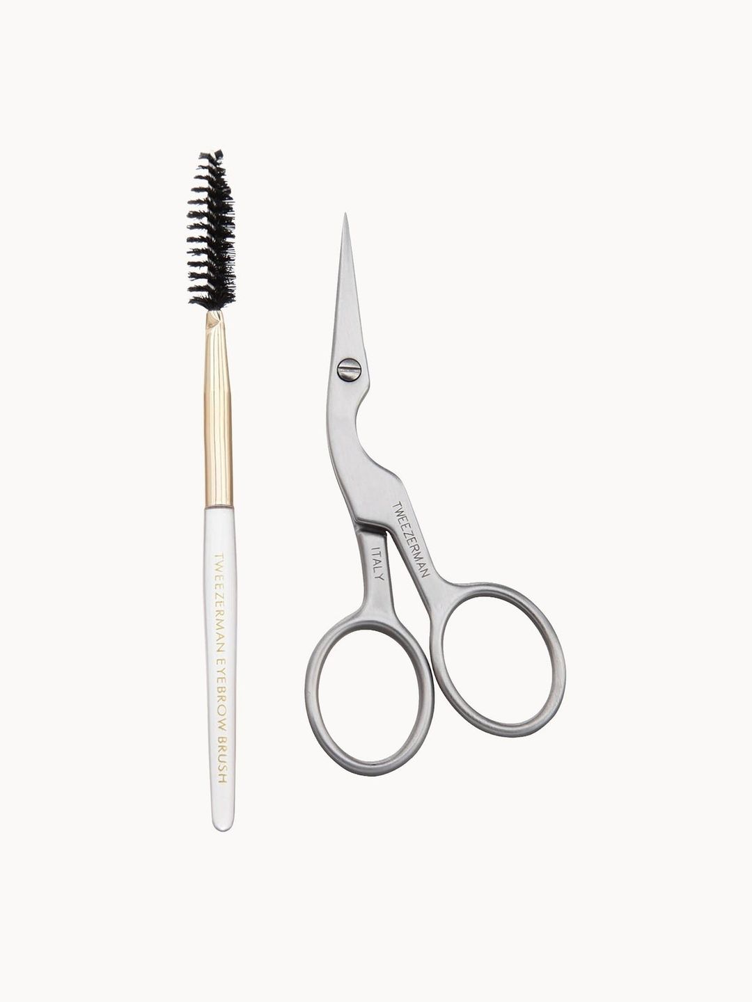 Tweezerman Women's Brow Scissors & Brush in Silver - Image 1