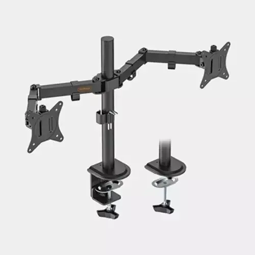 VonHaus Dual Monitor Stand for 13-32 Inch Screens Twin Monitor Mount with Desk Clamp Height Adjustable Easy Assemble Stand with Full Tilt Rotation amp; Swivel Arms VESA 75x75 amp; 100x100mm - Image 1