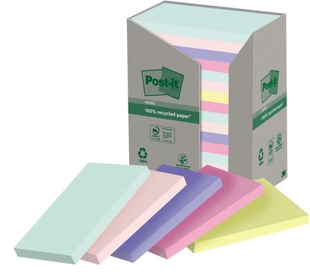 Post-It 655-1RPT note paper Rectangle Multicolour 100 sheets Self-adhesive