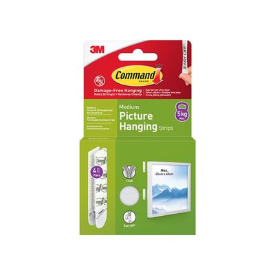 Command Picture Hanging Strips 4 Pairs Medium White (Pack of 8) 7100337178