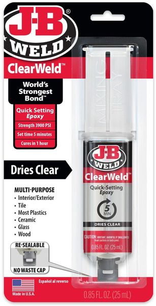 J-B Weld Clearweld™ Epoxy Syringe 25Ml 50112UK