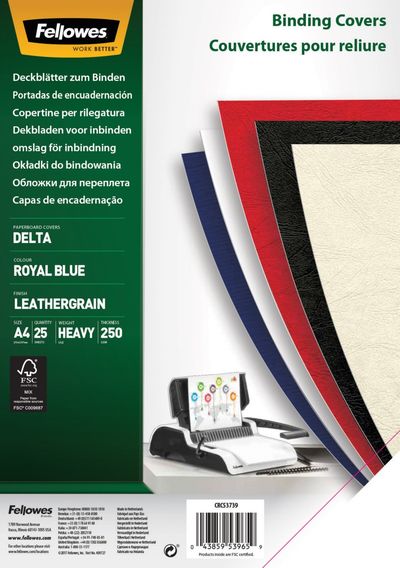 Fellowes FSC Certified Leathergrain Covers