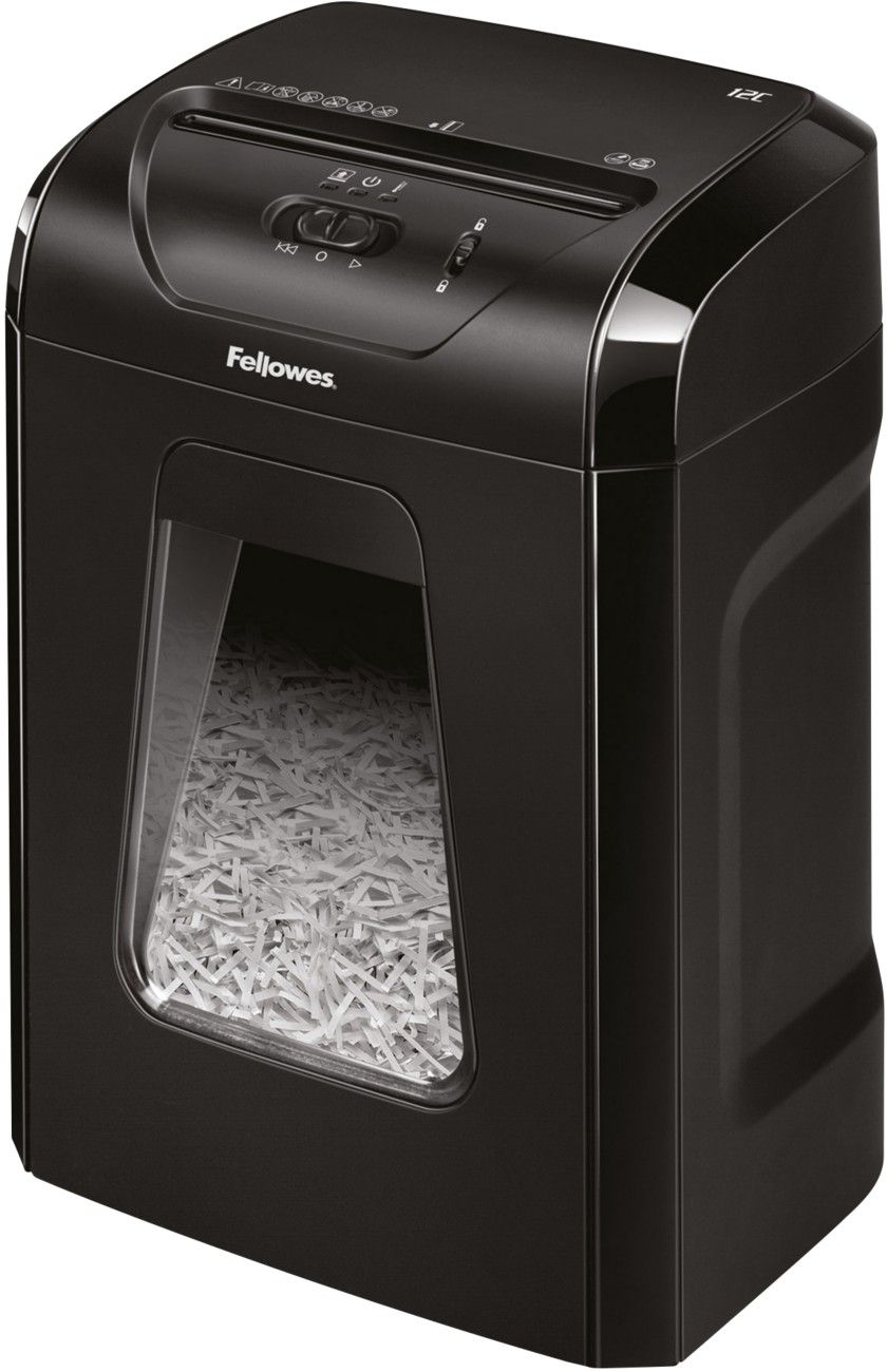 Fellowes Powershred 12C Cross-Cut Shredder paper shredder Cross shredding 22.5 cm Black - Image 1