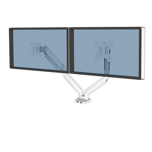 FELLOWES Platinum Series Dual Arm Full Motion 40" Monitor Desk Mount - White - Image 1