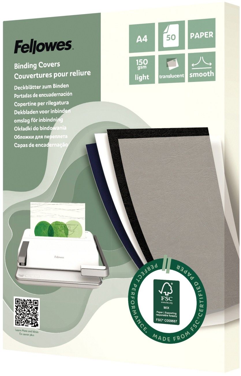 Fellowes A4 Binding Covers Translucent 150gsm (Pack of 50) 100143443 - Image 1