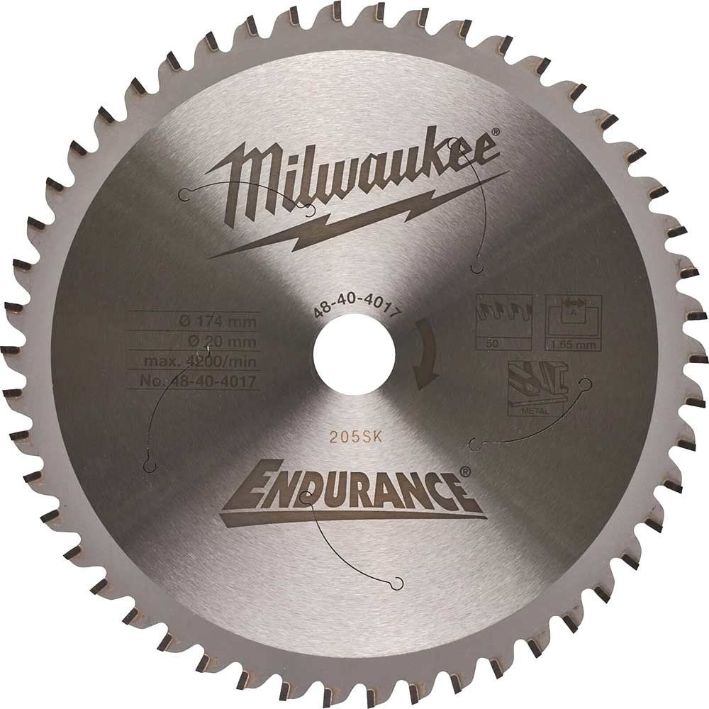 Milwaukee Endurance Metal Steel Cutting Circular Saw Blade 174mm 50T 20mm - Image 1