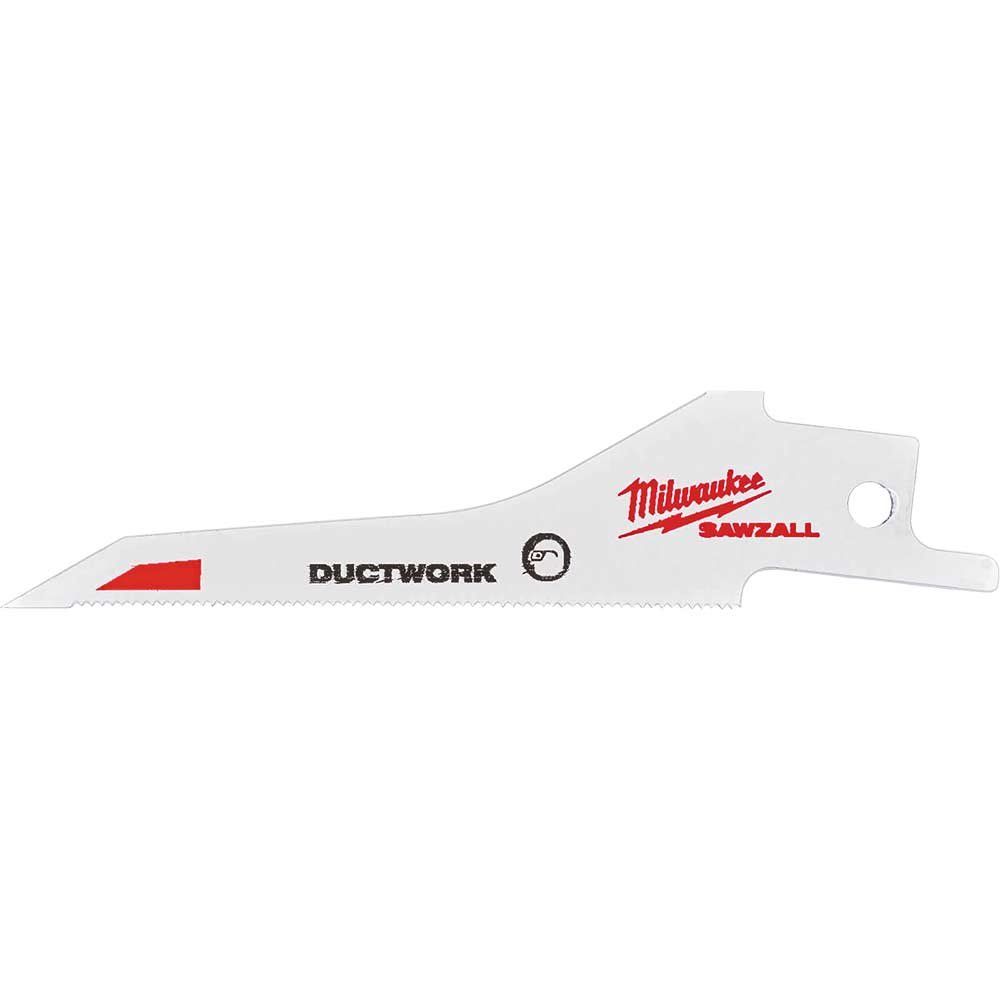 Milwaukee Ductwork Thin Metal Cutting Reciprocating Sabre Saw Blades 85mm Pack of 5 - Image 1