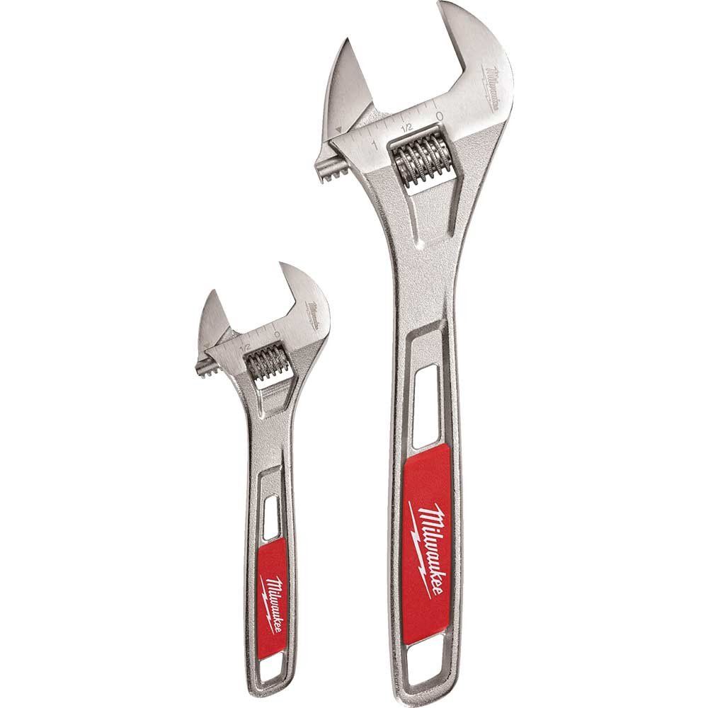 Milwaukee 2 Piece Adjustable Wrench Set - Image 1