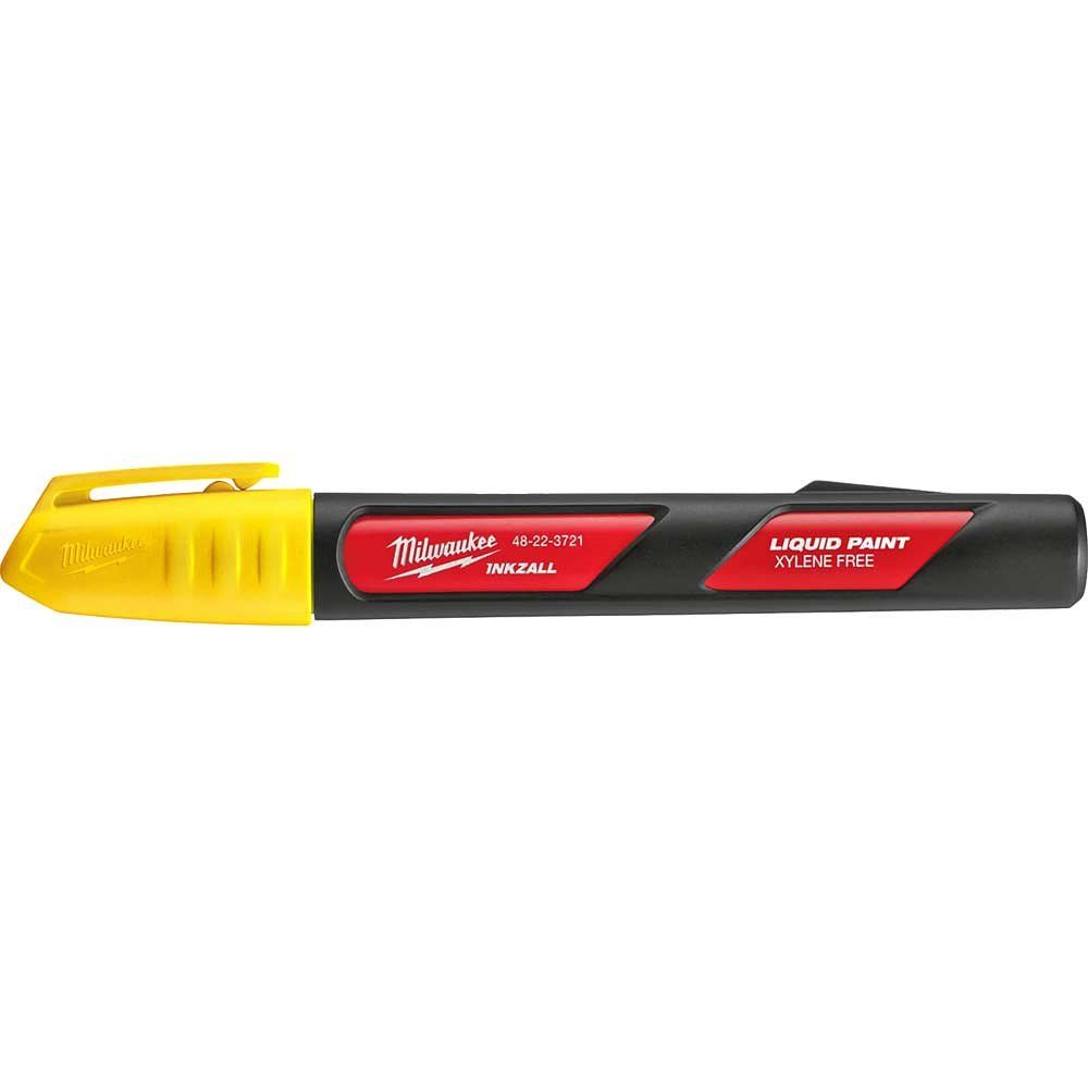 Milwaukee Inkzall Liquid Paint Marker Yellow - Image 1