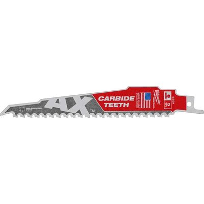 Milwaukee Heavy Duty AX Carbide Demolition Reciprocating Sabre Saw Blades 150mm Pack of 1