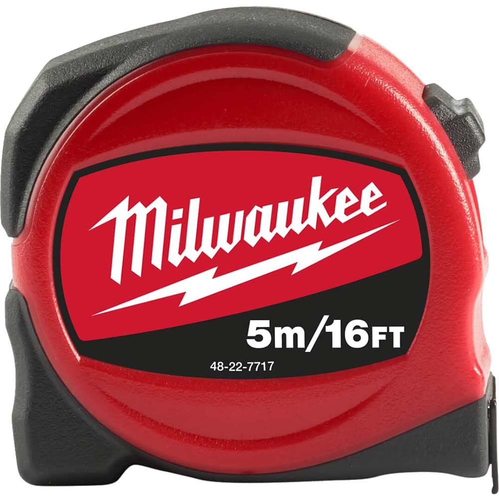 Milwaukee Slimline Tape Measure Imperial & Metric 16ft / 5m 25mm - Image 1