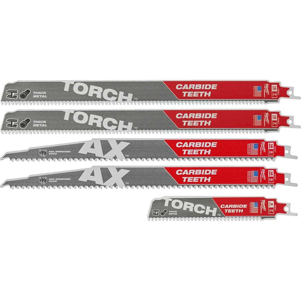 Milwaukee Sawzall 5 Piece Demolition Saw Blade Set - Image 1